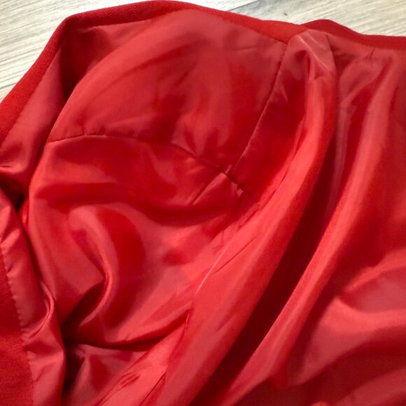 John Meyer Womens Blazer Jacket Plus Size 22W Red VTG Y2K Black Stitching Accent - Picture 11 of 16